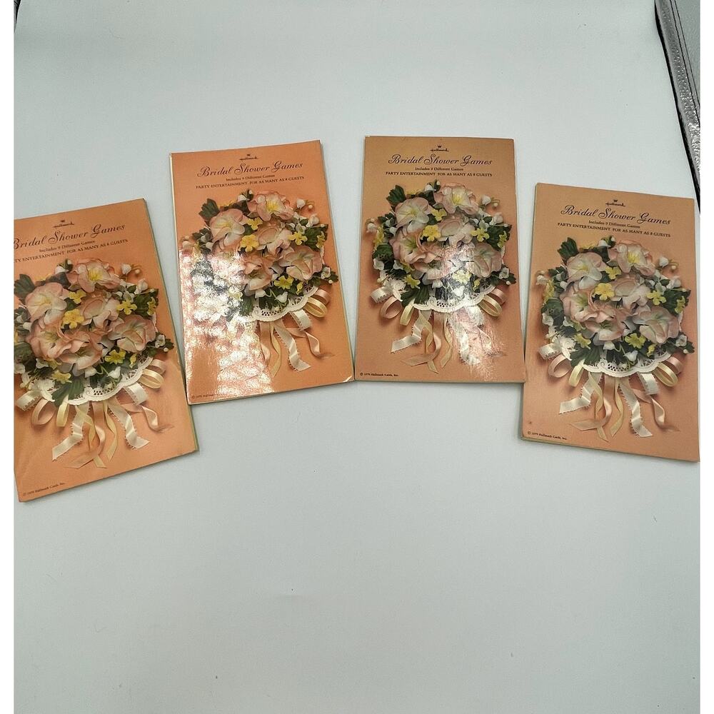 Lot 4 Vintage 1979 Hallmark Bridal Shower Games Books Engagement Wedding